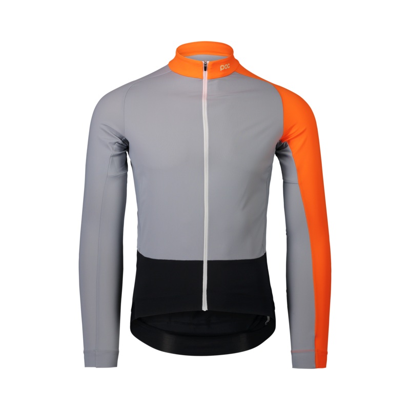 POC Essential Road Mid LS Jersey Granite Grey/Zink Orange L