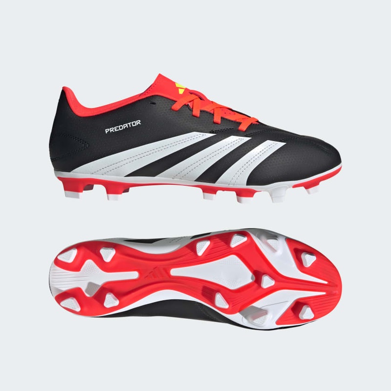 Men’s Predator 24 Club Flexible Ground Soccer Cleats BLACK/CLOUD WHITE/SOLAR RED 6