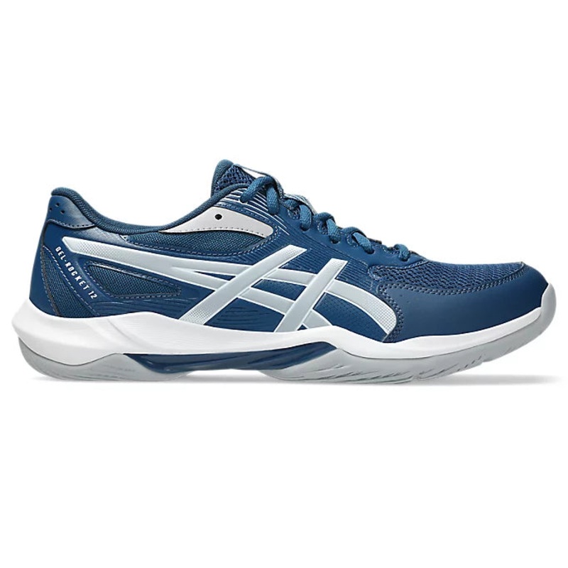 Asics Men’s Gel-Rocket 12 Court Shoes – Wide MAKO BLUE/PIEDMONT GREY 8